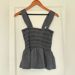 Madewell Navy and White Striped Top